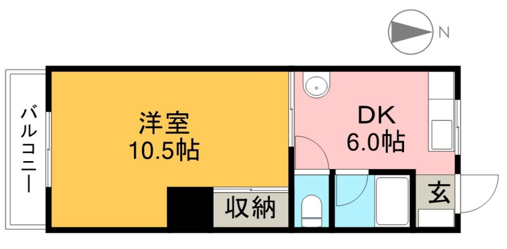 秦南町ハイツ 203号室 間取り