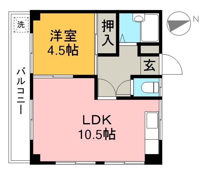 コーポ岬 201号室 間取り