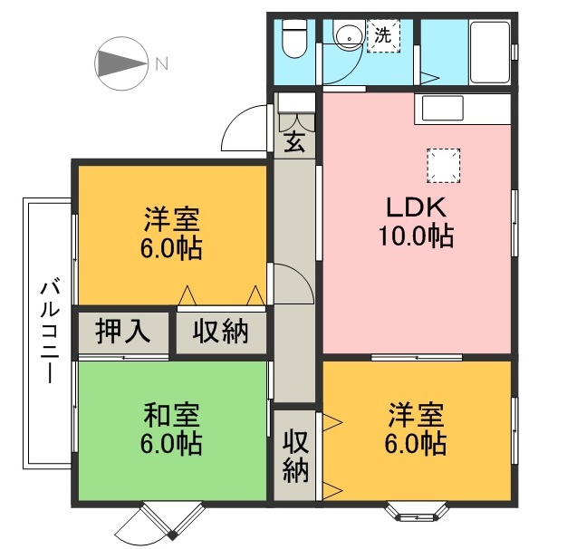 サンビレッジ一ツ橋　Ｂ棟 間取り図