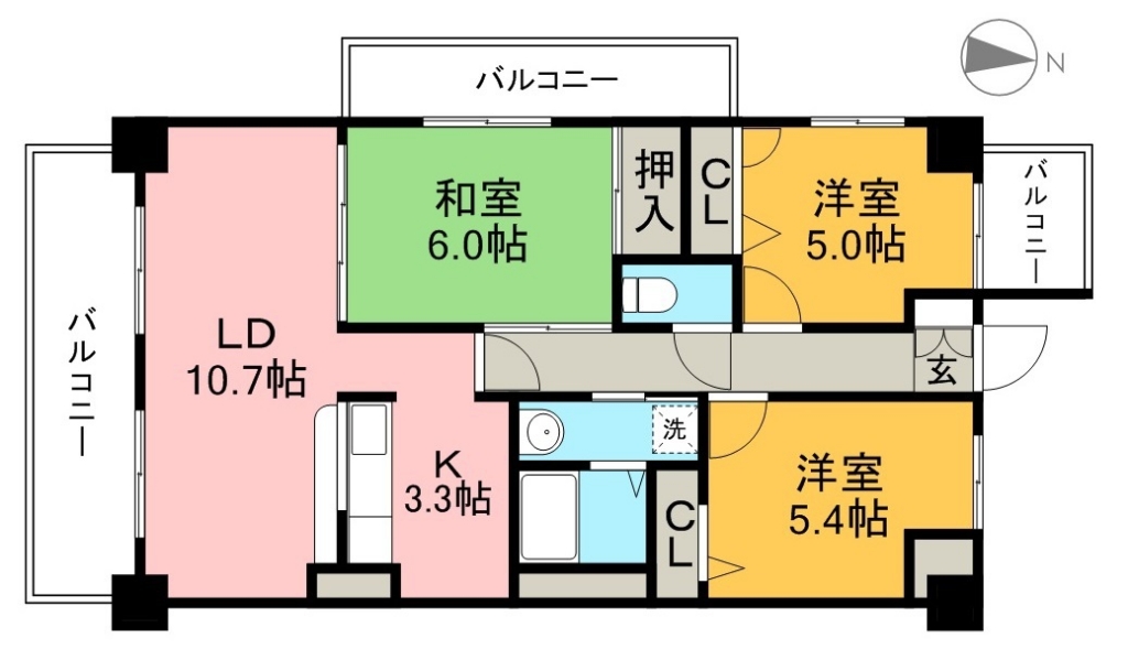 クレスト 504号室 間取り