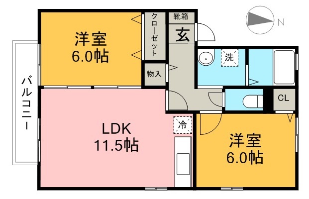 ボナール 201号室 間取り