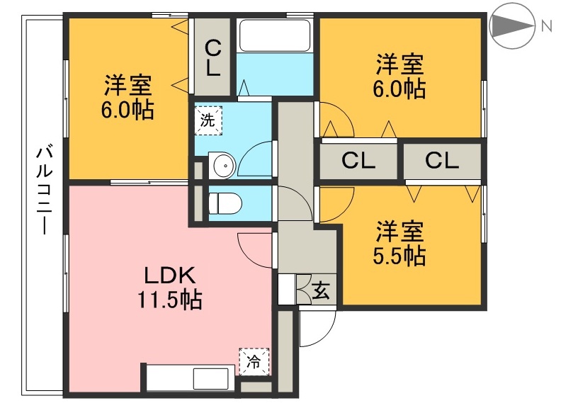 ディアコート札場　Ａ棟 間取り図