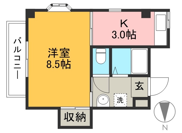 サンハイツ梅ヶ辻 202号室 間取り