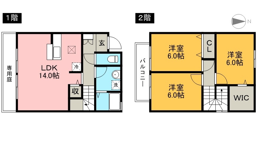 ローズコート南久万 105号室 間取り