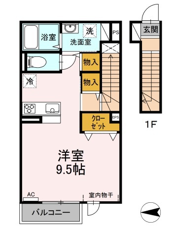 ヴィラ新本町 201号室 間取り