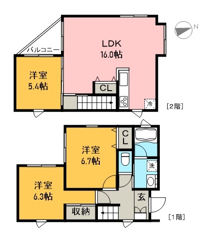 仲田町戸建賃貸 間取り図