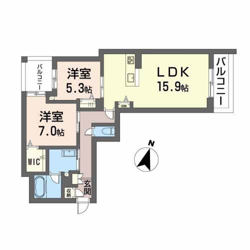 レシャルティ鷹匠 303号室 間取り