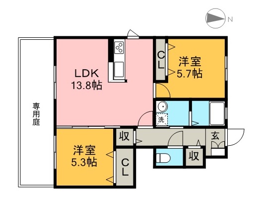 シャーメゾン・ブラン　Ａ棟 間取り図