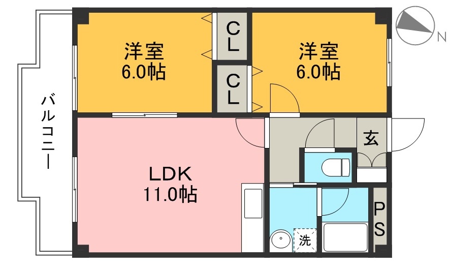 ベルジュ西久万Ⅱ 間取り図