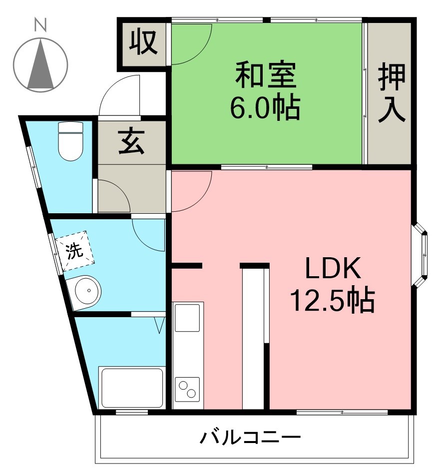 ＫＵＲＯＤＡ　Ⅴ 2階号室 間取り