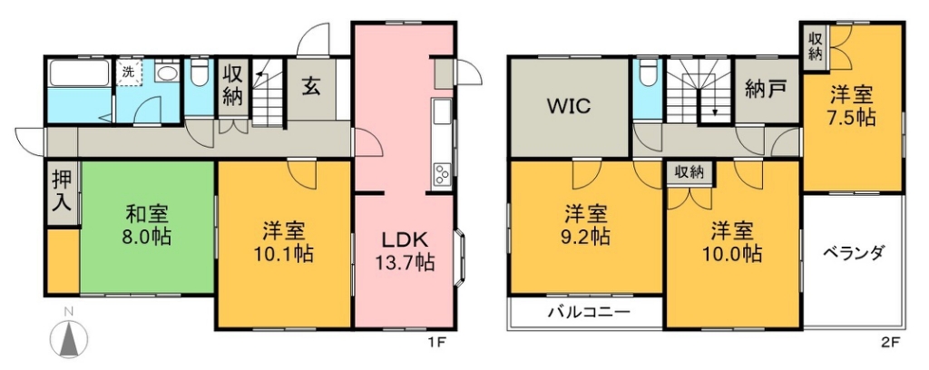 緑ヶ丘戸建 間取り図