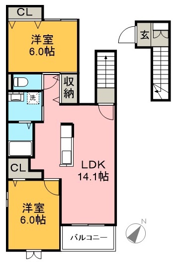 レジェンドジロー銀河 202号室 間取り