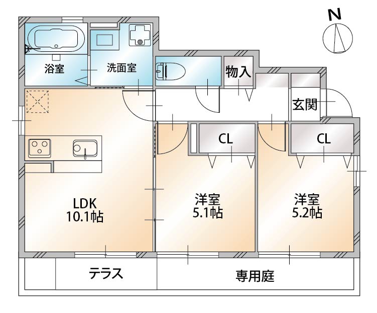 アメーヌセゾン・サンク　Ｂ棟 間取り図