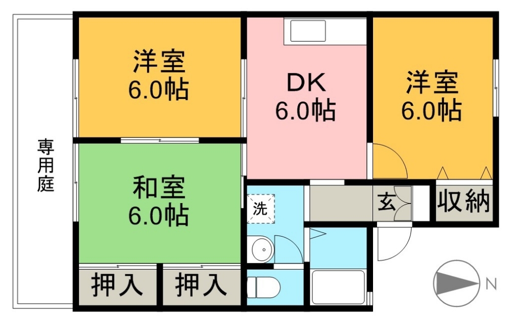 ハイツファミール　Ａ棟 202号室 間取り