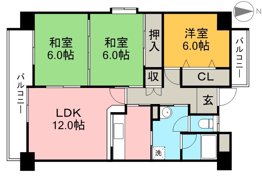 エレガンテ大川筋 403号室 間取り