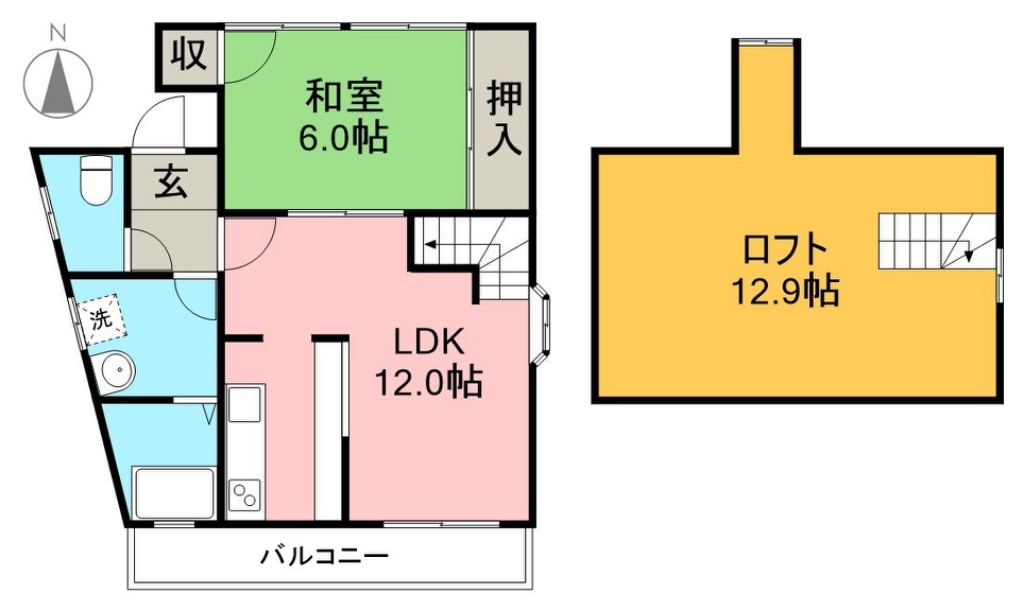 ＫＵＲＯＤＡ　Ⅴ 3階号室 間取り