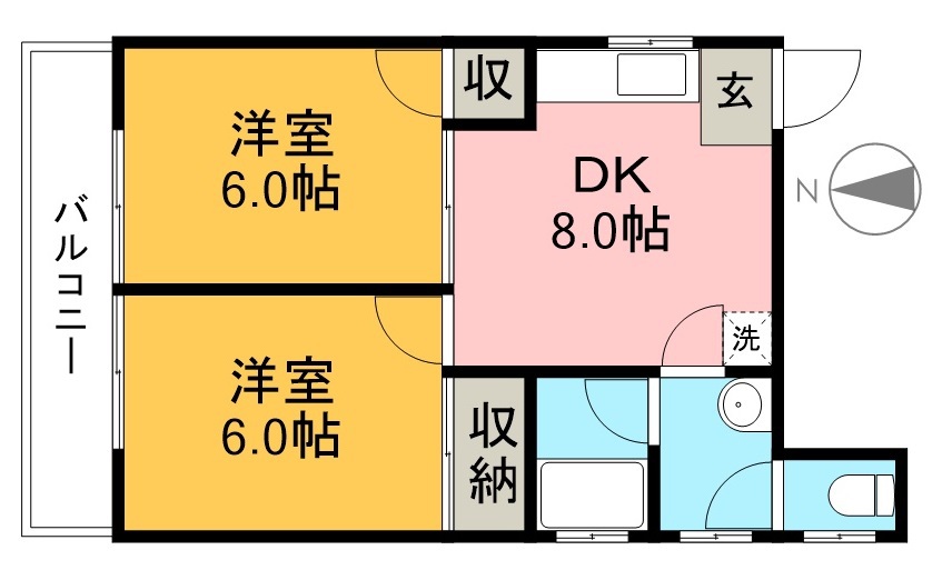 メゾンアサヒ 302号室 間取り