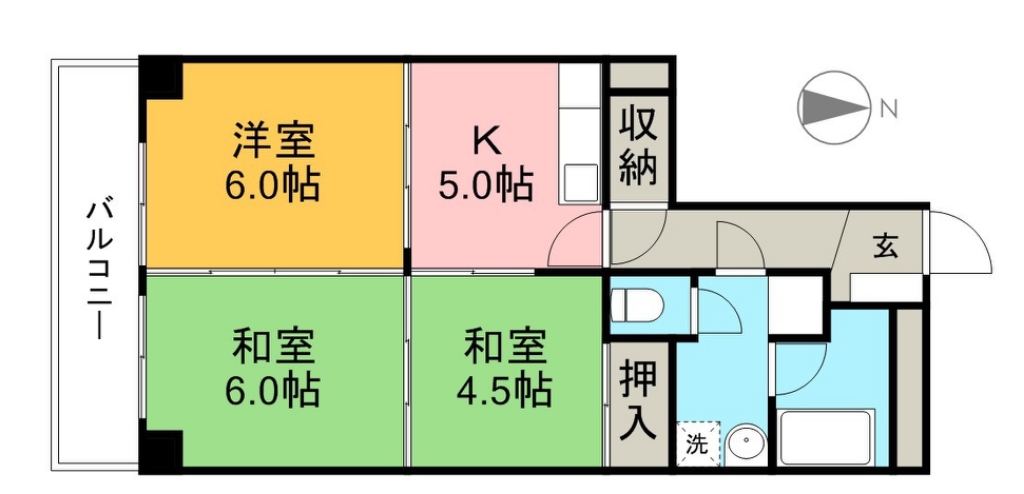 高須スカイハイツ 502号室 間取り