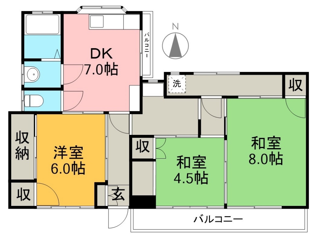 前田マンション 301号室 間取り