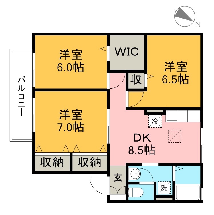 ソフィア横町　Ａ棟 202号室 間取り