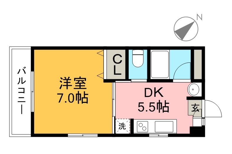 オレオール池 405号室 間取り