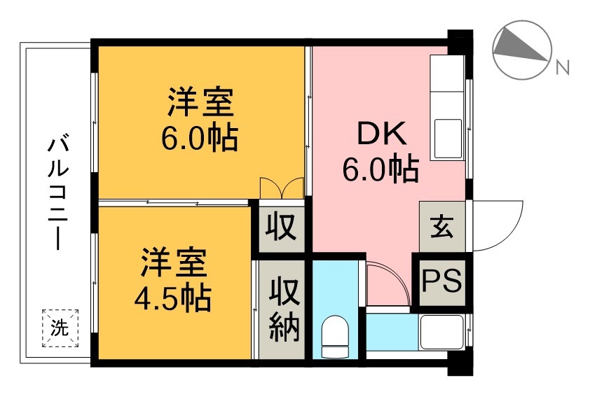 コーポ西村Ⅰ C-2号室 間取り