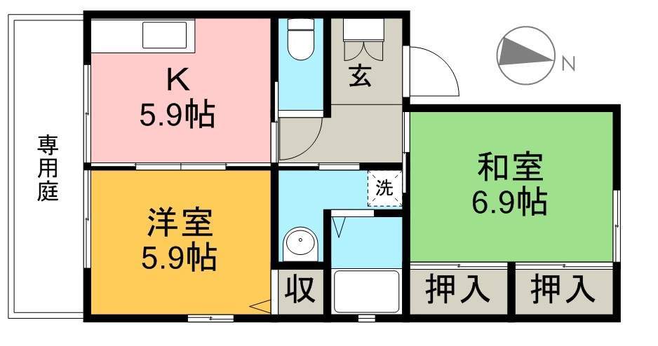 カルティベイト 102号室 間取り