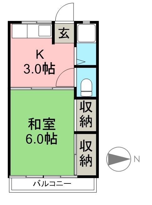 ＦＵＪＩハイツ 106号室 間取り