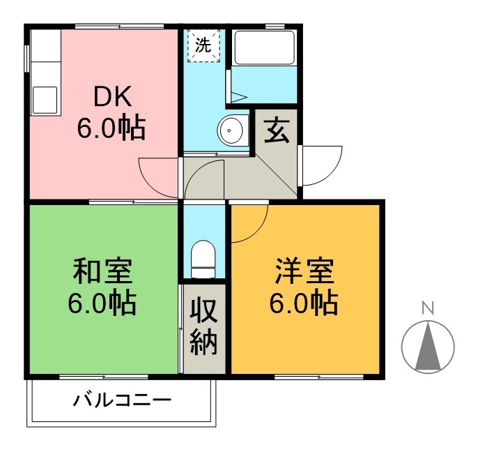 セジュールＳＨＩＭＡ 202号室 間取り