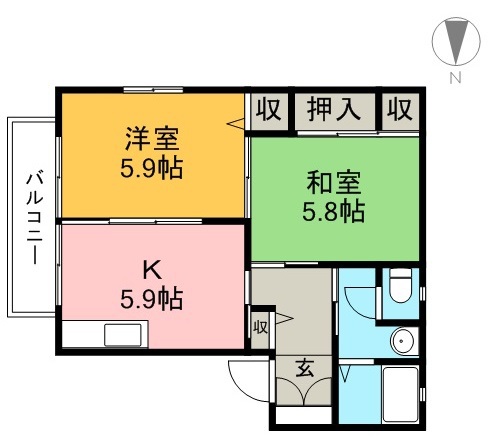 シャーメゾン愛宕山　Ｂ棟 間取り図