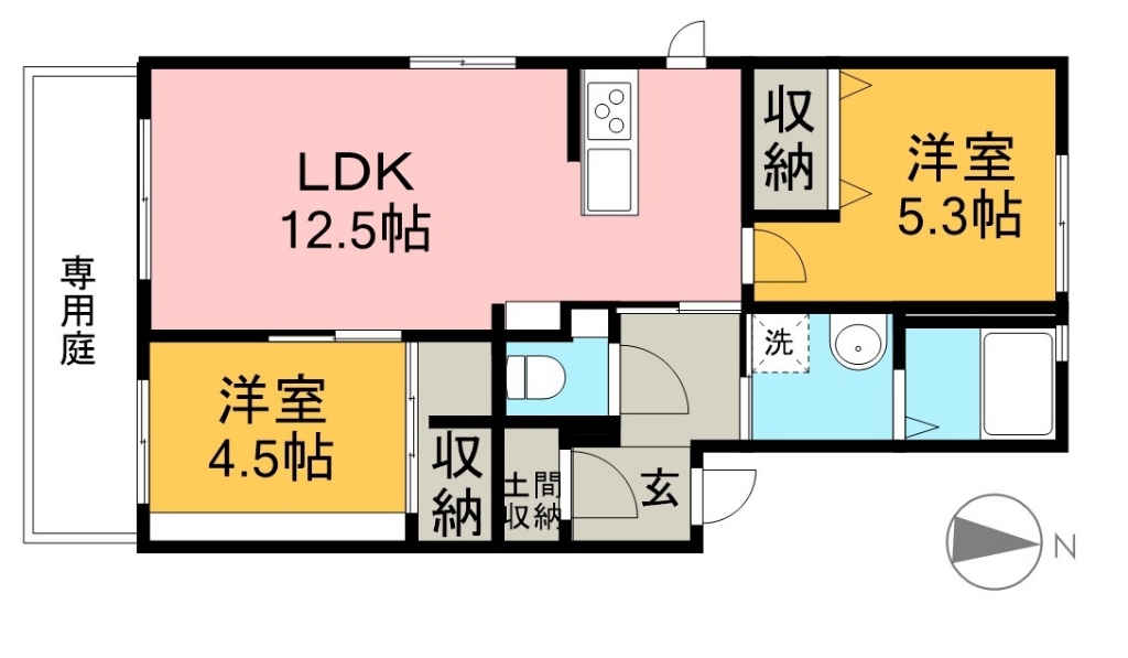 クレール林崎　Ｂ棟 103号室 間取り