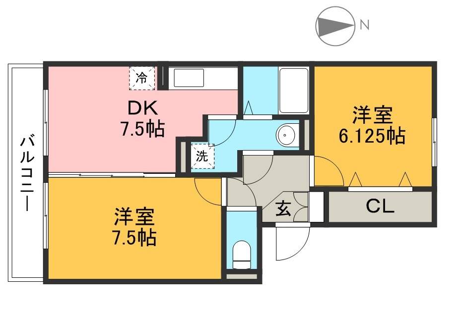 アムール 202号室 間取り