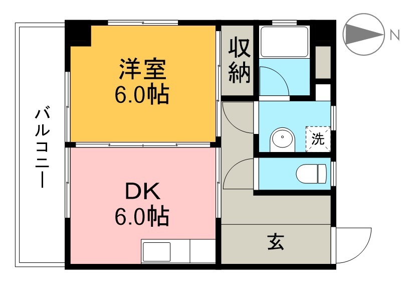 カインド中宝永 201号室 間取り