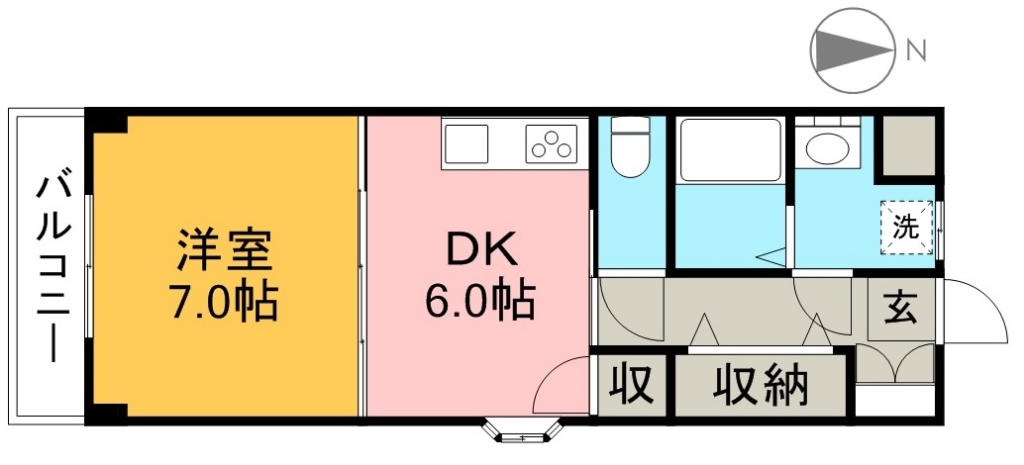 グレイス天王 301号室 間取り