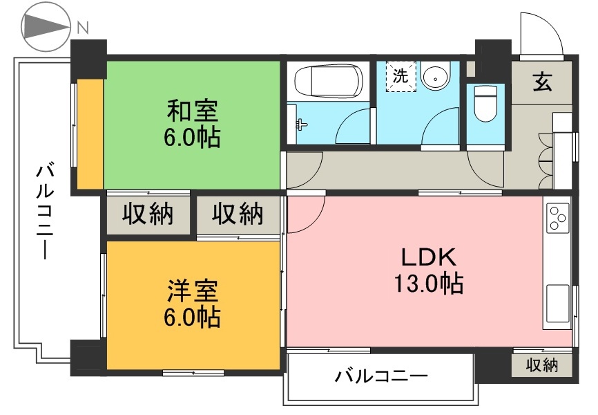 響水館 201号室 間取り