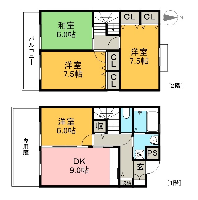 セゾン・メルヴェーユ秋棟　Ｃ 間取り図