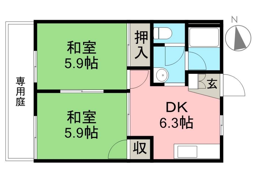 サンライズ伊藤　Ａ棟 102号室 間取り