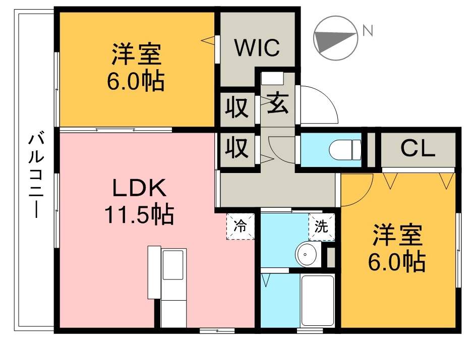 アムール万々　Ｂ棟 間取り図