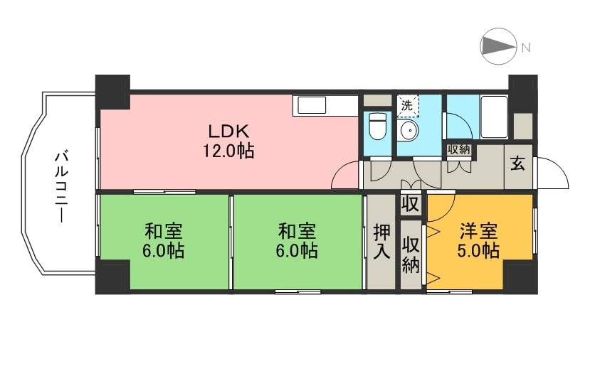 シャトレ片町 502号室 間取り