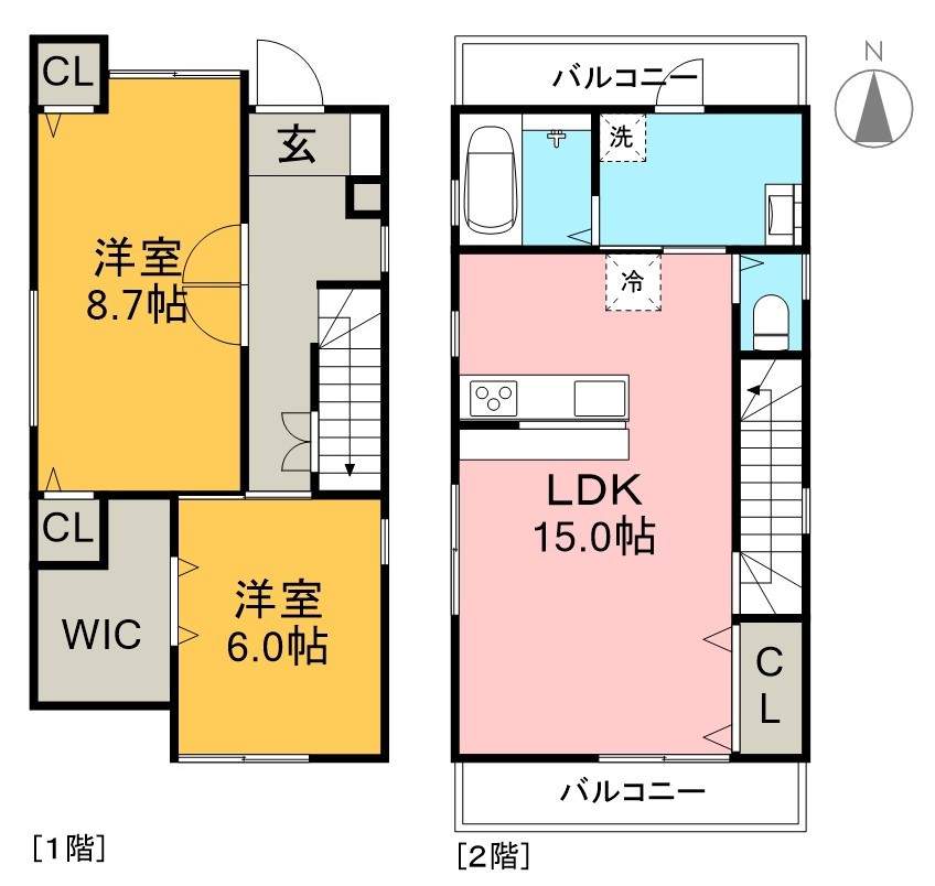 ＦＯＵＲＴＵＮＥ　ＣＲＡＮＥ　Ｂ棟 間取り図