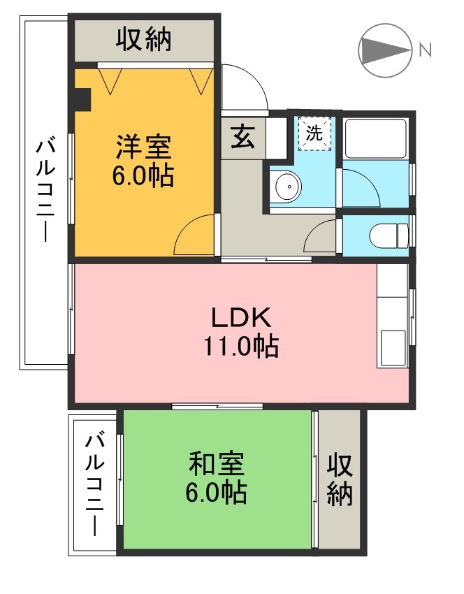 リバティハウス 302号室 間取り