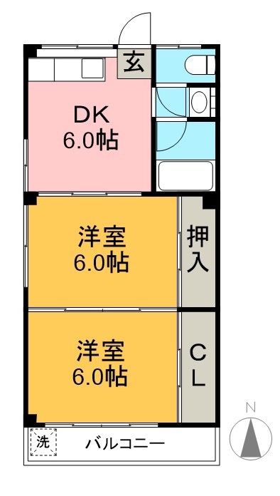 サンハイツⅠ 8号室 間取り