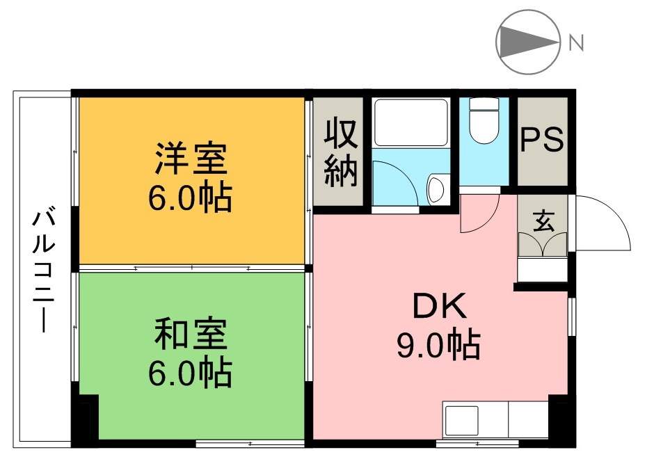 フタバハイフラット 201号室 間取り