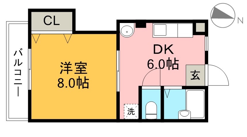 ライフピア岡田 303号室 間取り