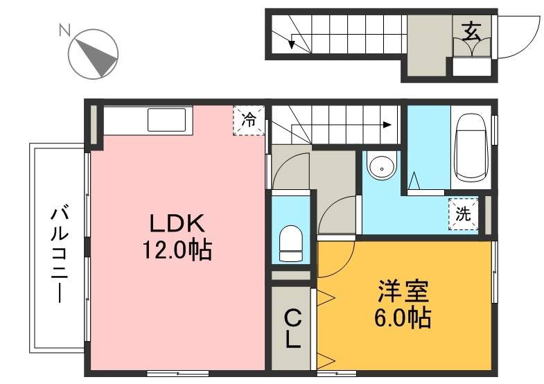 セジュール堂林　Ｂ棟 201号室 間取り