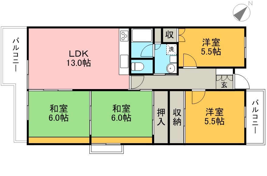 コンフォート萩公園 間取り図