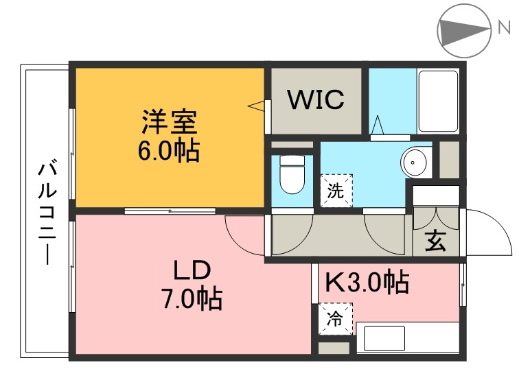 ビレッジ北久保　Ｃ棟 203号室 間取り