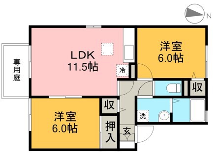 ルミエールⅠ（南国市緑ヶ丘） 102号室 間取り