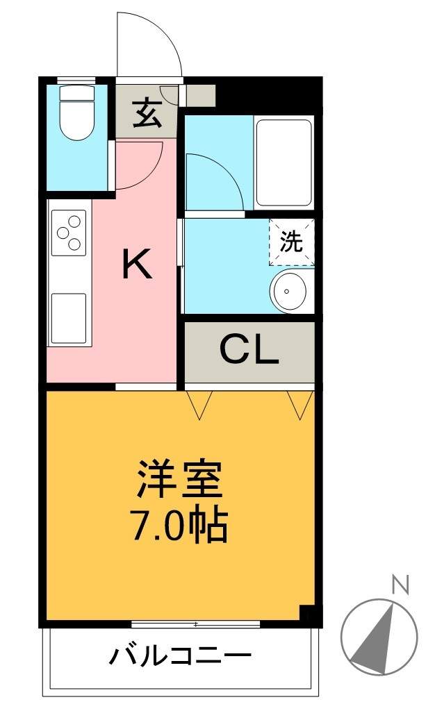 Ｓｈｅｌｌｙ　Ａｐａｒｔｍｅｎｔ 303号室 間取り