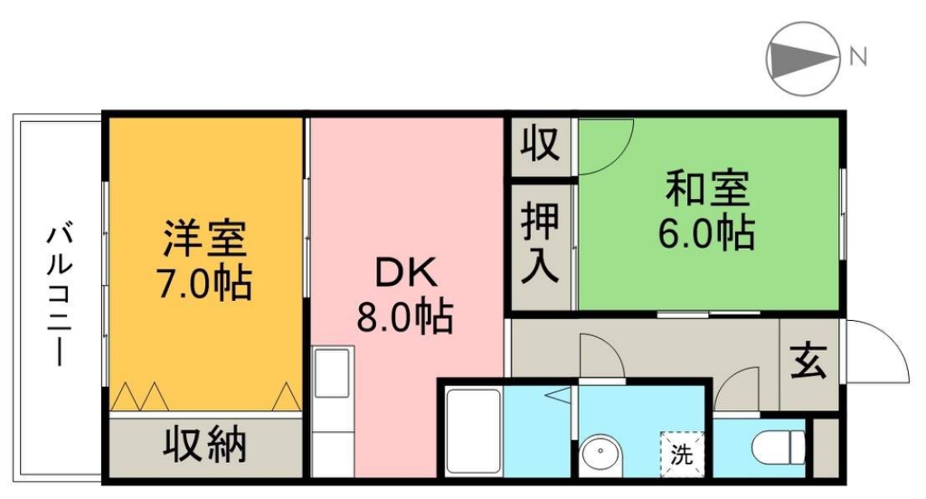 リバーハイツ（石立町） 202号室 間取り